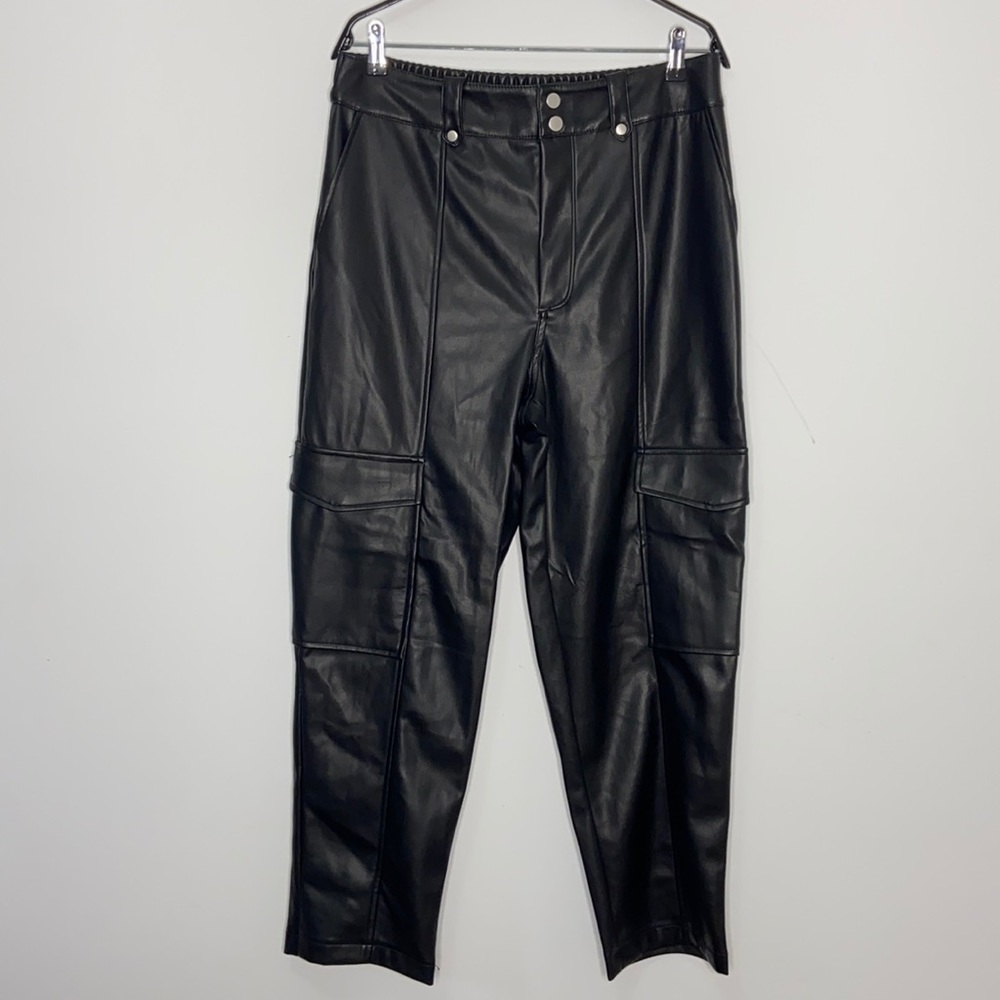 7 For All ManKind Faux Vegan Leather Cargo Pants